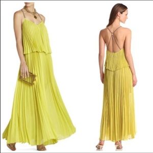 BCBG JOELLE TIERED YELLOW MAXI DRESS
